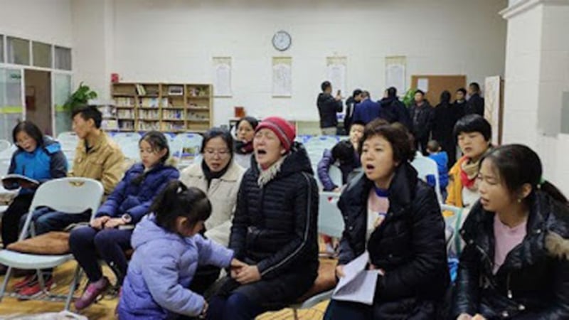 2018年12月12日,秋雨教会信徒发起禁食祷告,对抗当局的打压。(对华援助协会图片)